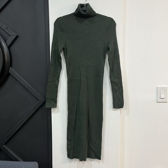 Women’s Turtleneck Longsleeve Bodycon Green Sweater Dress Size XL - Picture 1 of 3